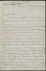 Letter from Caroline Weston, Weymouth, Massachusetts, to Mary Anne Estlin, April [25], 1865