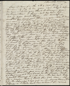 Incomplete letter from Caroline Weston, [Boston?], to Deborah Weston, Thursday morning, [1838?]