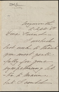Letter from Deborah Weston, Weymouth, [Mass.], to William Lloyd Garrison, 2 Sept. '61