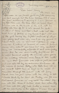Letter from Deborah Weston, [Boston, Mass.], to Mary Weston, Thursday noon, [Oct. 22, 1835]