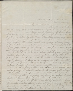 Incomplete letter from Deborah Weston, New Bedford, [Mass.], to Anne Warren Weston, Jan. 22, 1836, Sunday evening [through Jan. 25, 1836]