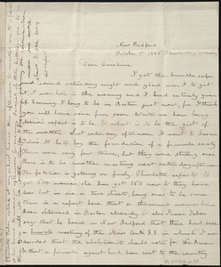 Letter from Deborah Weston, New Bedford, [Mass.], to Caroline Weston, October 5, 1836, Thursday evening