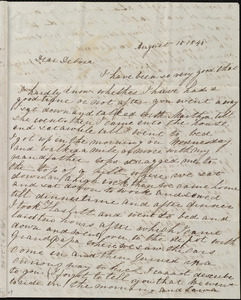 Letter from Elizabeth Bates Chapman Laugel, [West Newton, Mass.], to Deborah Weston, August 15, 1844