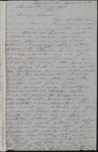 Incomplete letter from Deborah Weston, Weymouth, [Mass.], to Lucia Weston, March 6th, 1851, Thursday
