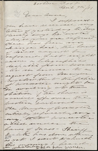 Letter from Deborah Weston, Boston Fast(?), [Mass.], to Anne Warren Weston, April 9th / [18]51