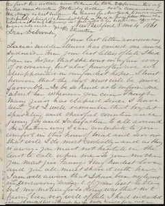 Letter from Joseph Ricketson, New Bedford, [Mass.], to Deborah Weston, 8 mo[nth] 4 [day], 1861