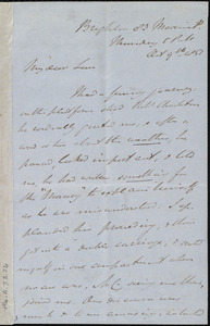 Letter from John Bishop Estlin, Brighton, [England], to Emma Forbes Weston, Thursday, 5 P.M., Oct. 9th, 1851