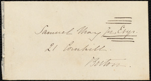 Letter from Emma Forbes Weston to Samuel May