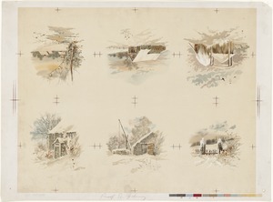 Six winter scenes on one sheet