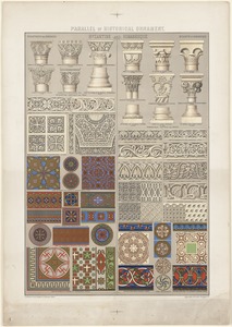Parallel of historical ornament, Byzantine and Romanesque