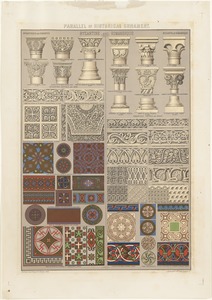Parallel of historical ornament, Byzantine and Romanesque