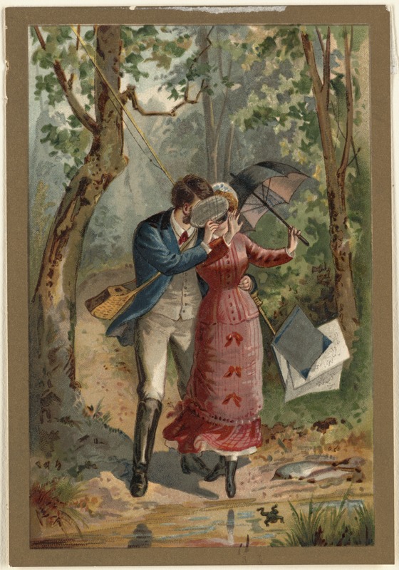 Young couple in the woods