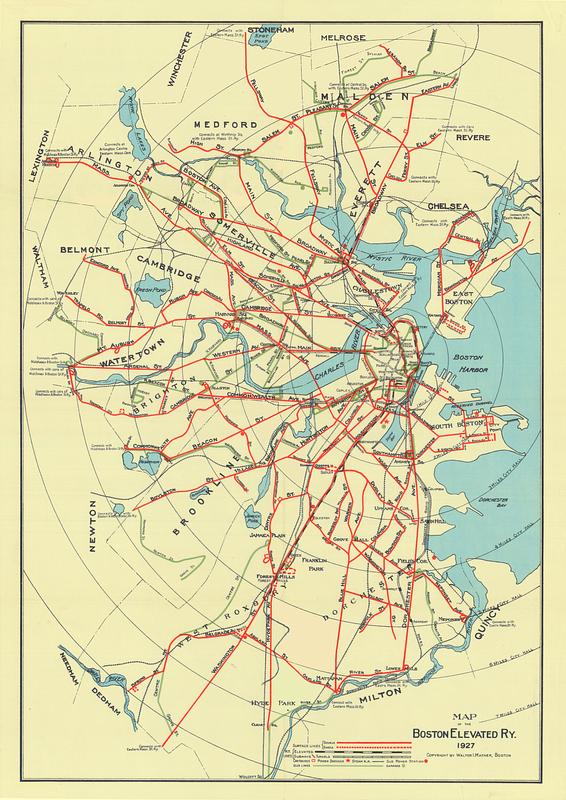 Map of the Boston Elevated Ry. 1927