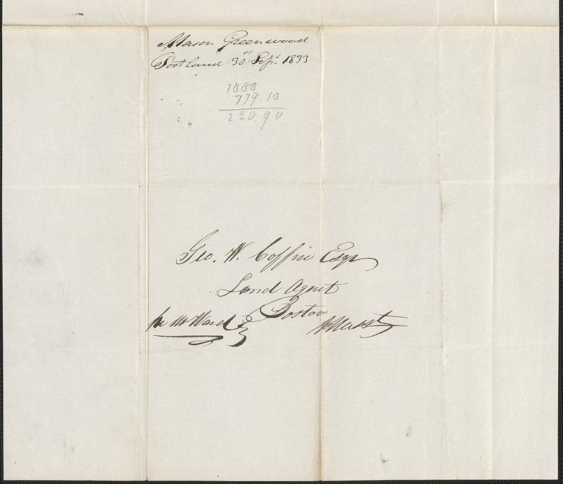 Mason Greenwood to George Coffin, 30 September 1833 - Digital Commonwealth