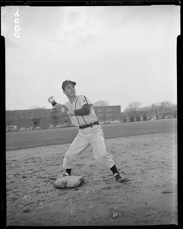 Springfield College baseball player throwing the ball