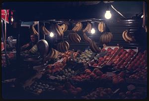 Produce stand, night, Rome