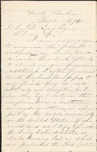 Letter from Thomas F. Cordis to John D. Long, November 1, 1874