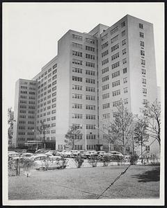 Thousands Beds for Vets- The new $13,000,000 hospital of 17 stories of the Veterans Administration in Jamaica Plain opens today to 100 patients being transferred from the VA hospital in West Roxbury.