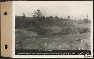 Contract No. 21, Portion of Ware-Belchertown Highway, Ware and Belchertown, intersection of New Cemetery Drive with new highway, looking southeast, Ware and Belchertown, Mass., Nov. 14, 1931