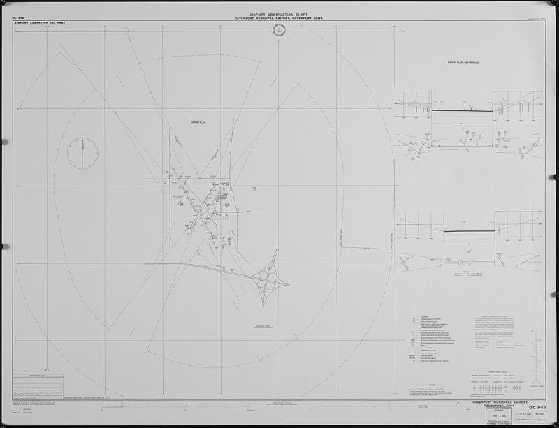Airport obstruction chart, OC 949, Davenport Municipal Airport, Davenport, Iowa