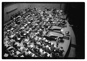 Recording "La Mer" for Victor R.C.A., Dr. K & Boston Symphony Orchestra, also recording mch.