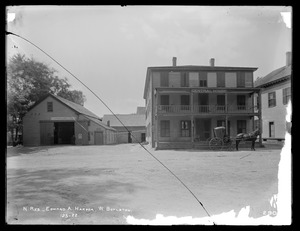 Wachusett Reservoir, Edward A. Harper's house and stable (Central House), on west side of Prospect Street, from the east, West Boylston, Mass., Jul. 11, 1896