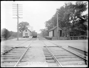 Wachusett Reservoir, freight houses, Boston & Maine Railroad, Central Massachusetts Division, from the east, West Boylston, Mass., Jul. 11, 1896