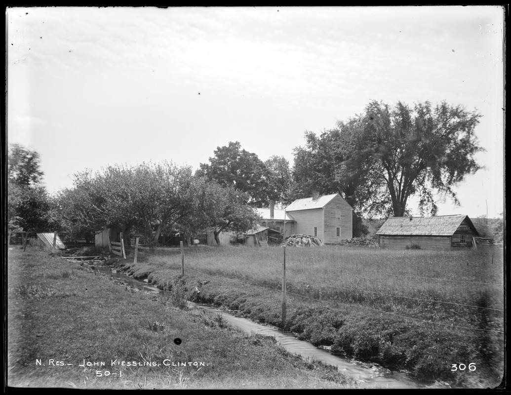 Wachusett Reservoir, John Kiesling's house, from the west, Clinton, Mass., Jul. 16, 1896