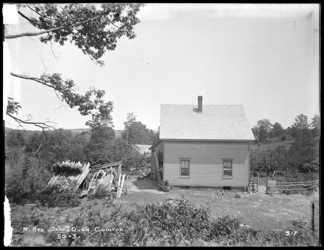 Wachusett Reservoir, John T. Dunn's house, from the west, Clinton, Mass., Jul. 16, 1896
