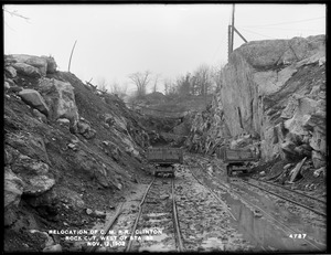 Relocation Central Massachusetts Railroad, rock cut, west of station 86, Clinton, Mass., Nov. 12, 1902