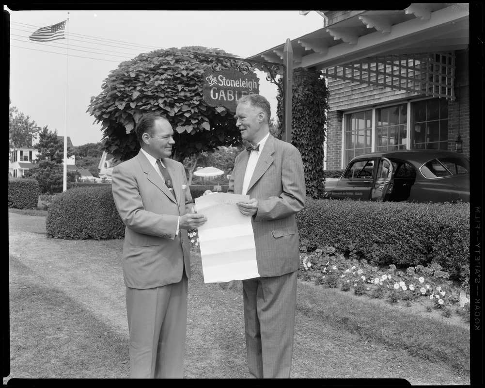 Governor Herter and Bob Stone, Stoneleigh Gables Hyannisport