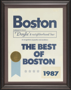 Boston Magazine, the best of Boston, 1987