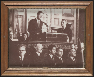 JFK speaking at the Massachusetts State House