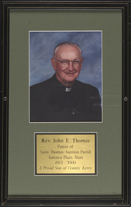 Rev. John E. Thomas, Pastor of Saint Thomas Aquinas Parish, Jamaica Plain, Mass. 1974-2000