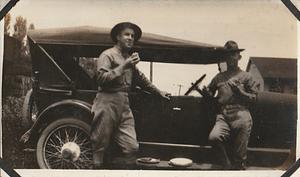 Mr. Halladay and Paddie Costello, U.S. Marine Corps encampment, Gettysburg, PA