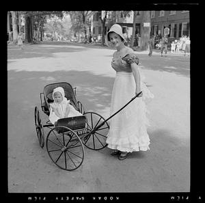 Woman and baby carriage, Chestnut Street Day
