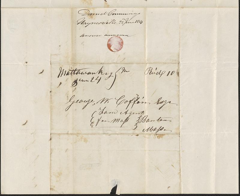 Daniel Cummings to George Coffin, 22 June 1847 - Digital Commonwealth