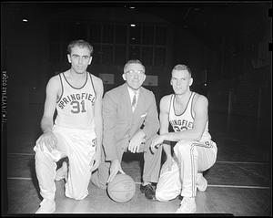 Edward Steitz with two SC basketball players