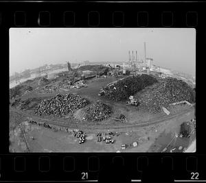 Scrap metal yard by Mystic River, Everett