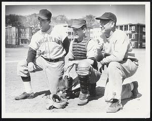 Jamaica Plain H. S. Richard Daley, pitcher, capt. 2nd yr. Kenneth Calvagne, catcher, 3rd yr man.