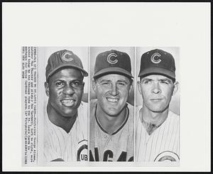 Traded to St. Louis Cards-- Outfielder George Altman, catcher Moe Thacker and pitcher Don Cardwell, left to right, were traded today by the Chicago Cubs to the St. Louis Cards in exchange for three Cardinal players.
