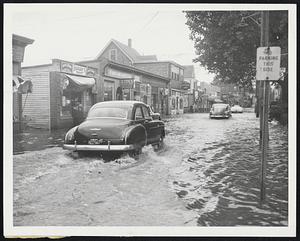 Water, Water, Everywhere - Shirley street in Winthrop resembled a byway in Venice yesterday after the storm.
