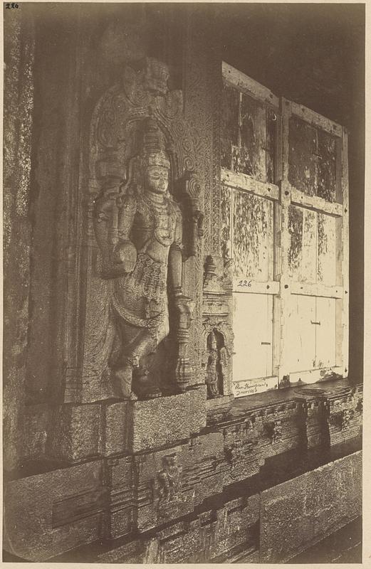 Carved representation of door guardian, Chaturmukha Basadi, Karkala, India