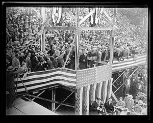 Pres. Hoover speaking from grandstand