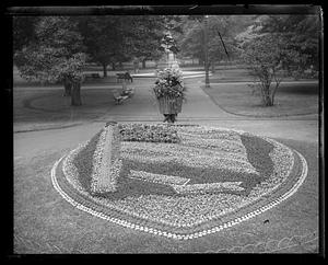 Flowerbed showing a flag