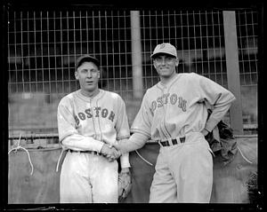 L to R: Boston Red Sox Johnny Marcum and Boston Braves Johnny Babich