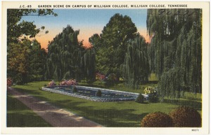 Garden scene on campus of Milligan College, Milligan College, Tennessee