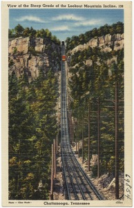 View of the steep grade of the Lookout Mountain incline, Chattanooga, Tennessee