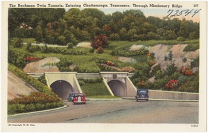 The Bachman Twin Tunnels, entering Chattanooga, Tennessee, through Missionary Bridge