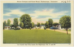 Rolyat Cottages and Guest House, Chattanooga, Tennessee, just inside east city limits on highways U.S. 11 and 64